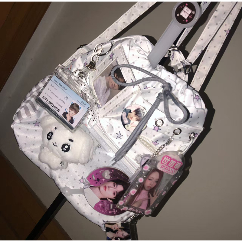 Anime Tote Bag - Tas Ransel Serut Polka Dot Tas