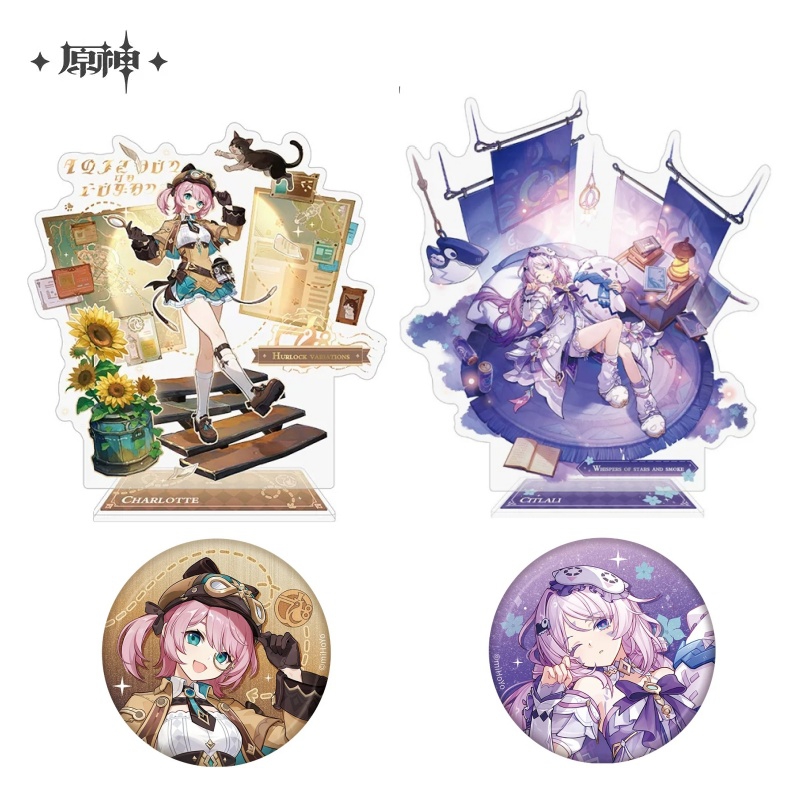 Set Pin dan Figur Stand Resmi  - Charlotte Anime Merchandise ulasan dan harga
